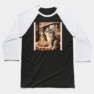 Kitten and pizza Baseball T-Shirt